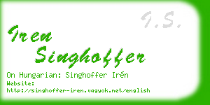 iren singhoffer business card